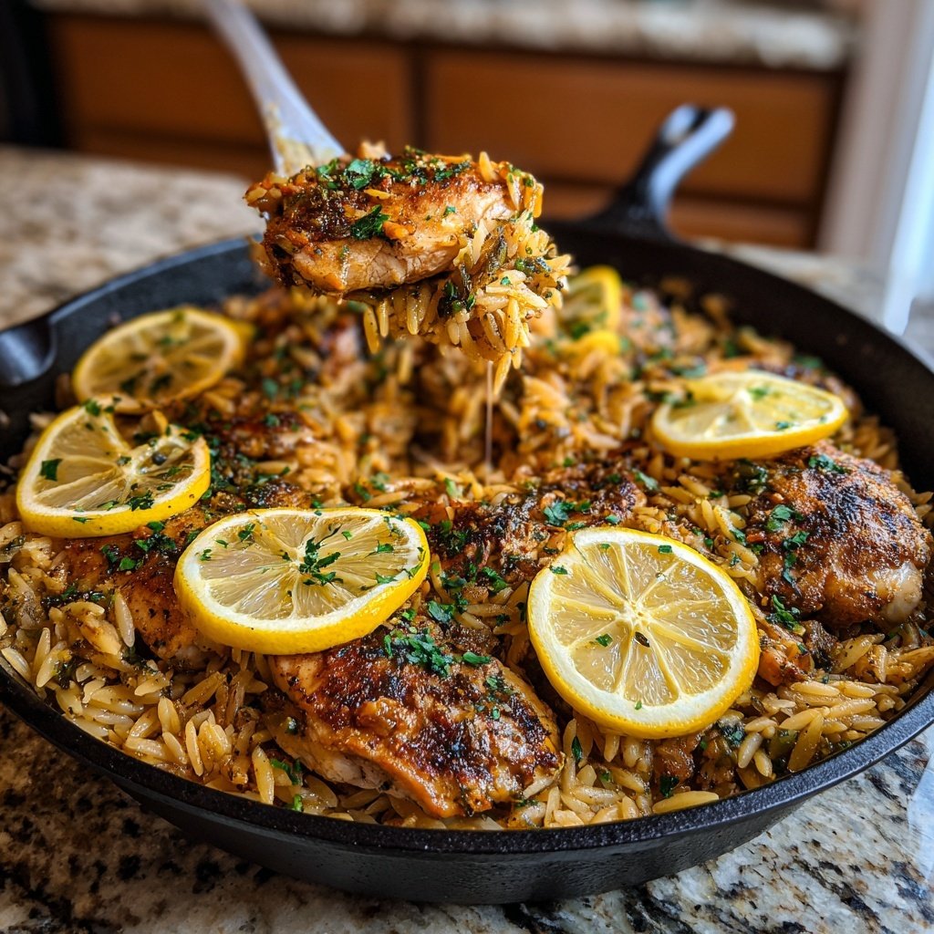 Skillet Lemon Chicken With Orzo