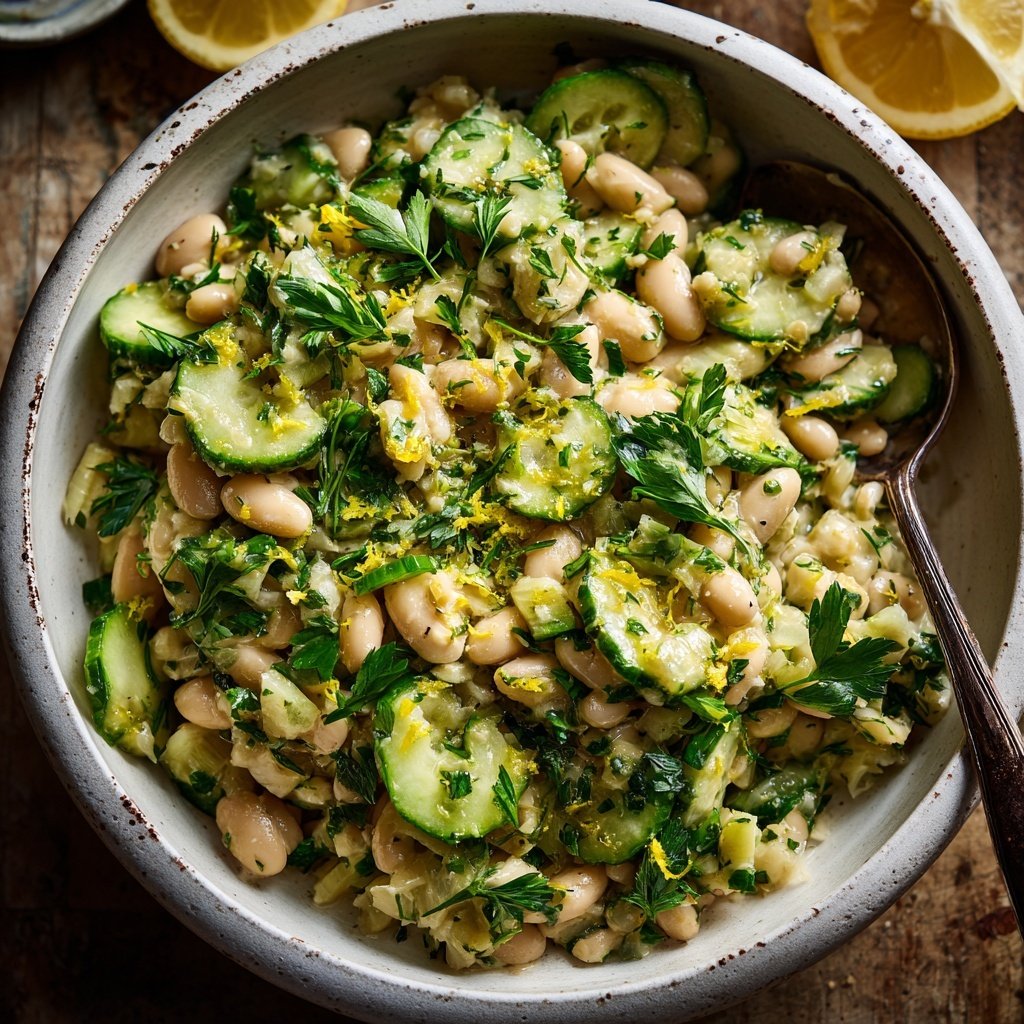 Healthy Lunch White Bean Lemon Salad