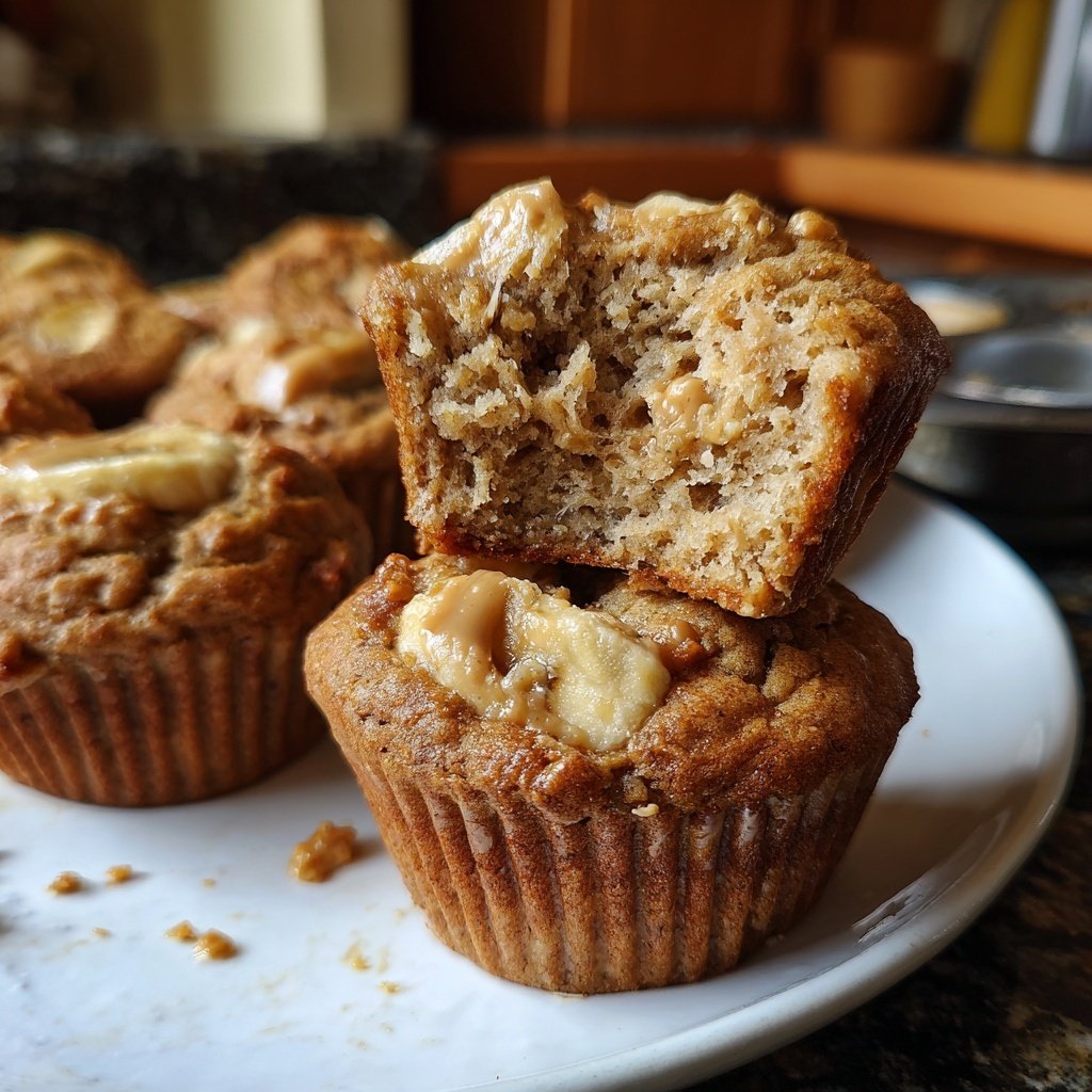 Healthy Peanut Butter Banana Muffins