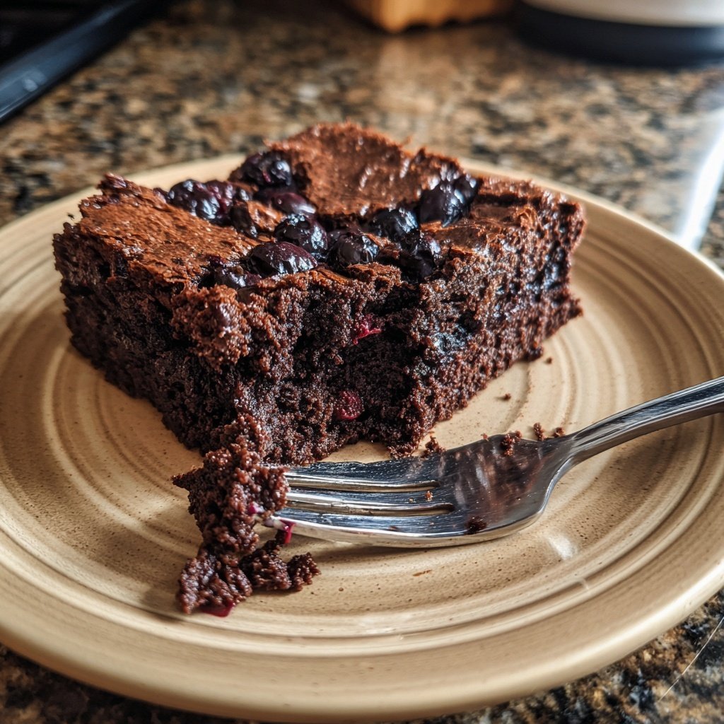 Cottage Cheese Brownies with Blueberries