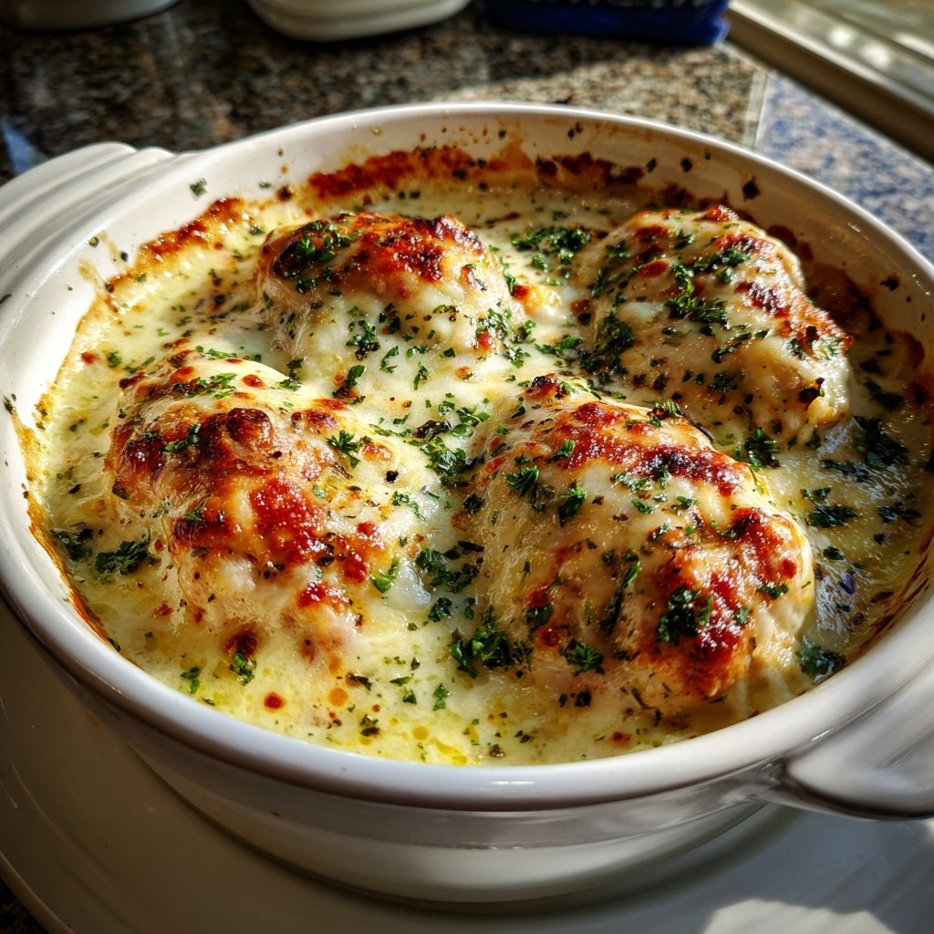 Creamy Garlic Chicken Bake
