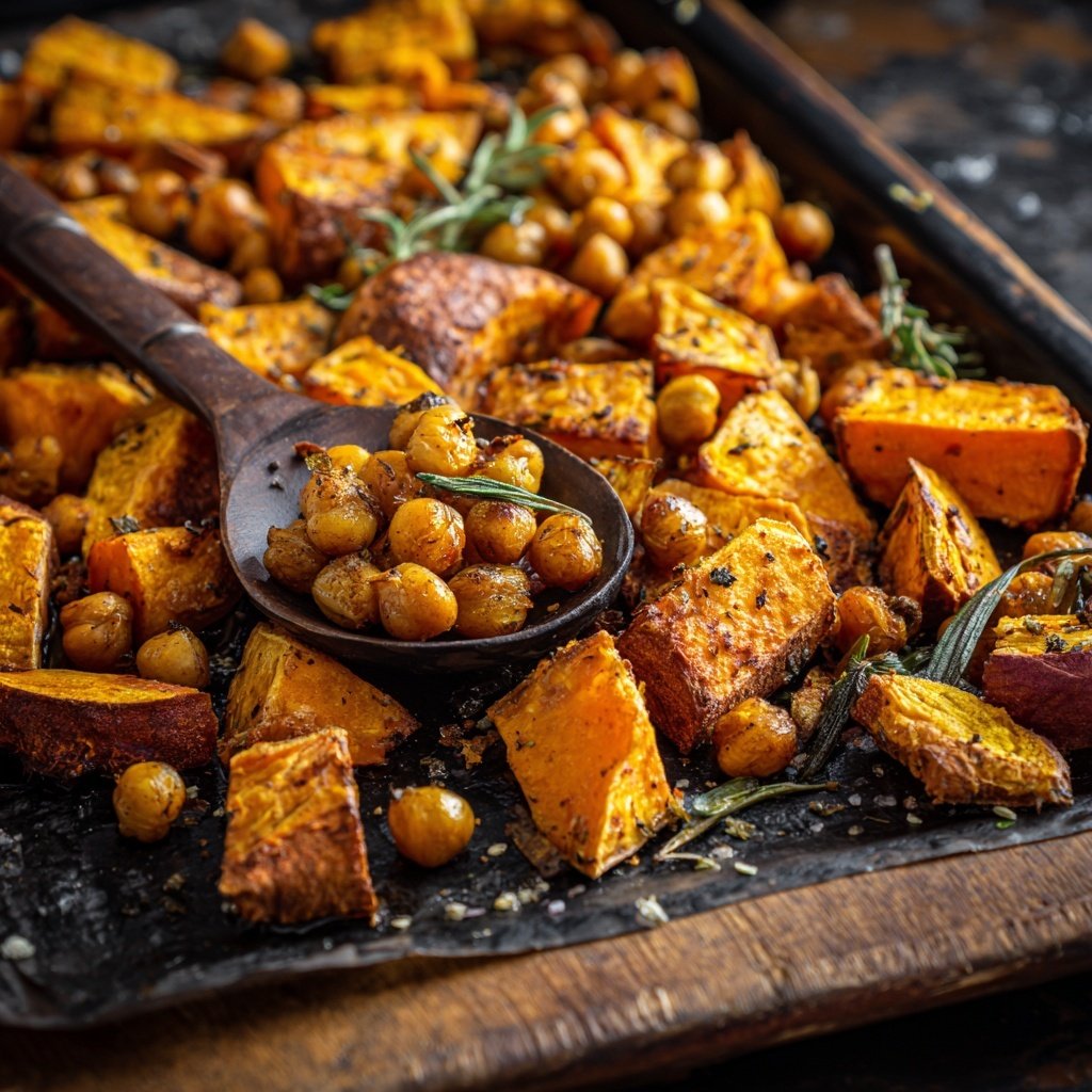 Roasted Sweet Potato Chickpea Tray