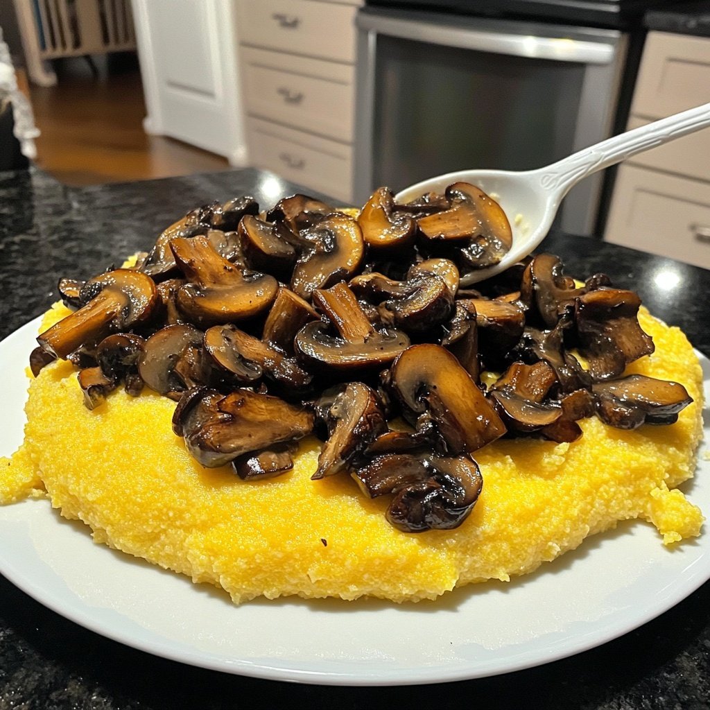 Romantic Creamy Polenta with Mushrooms