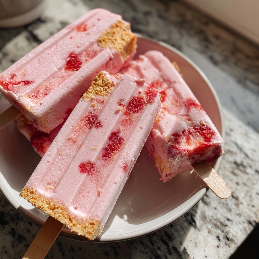 Strawberry Yogurt Breakfast Popsicles